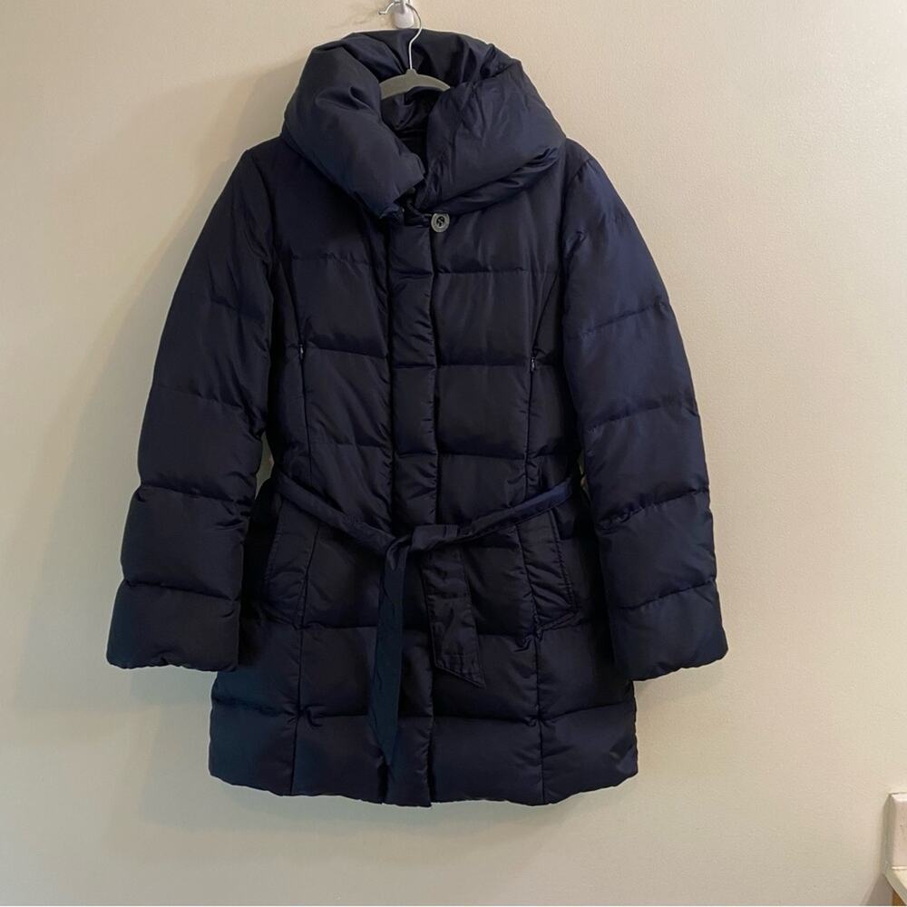 MaxMara Navy Quilted Belted Puffer Coat- great condition